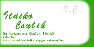 ildiko csulik business card